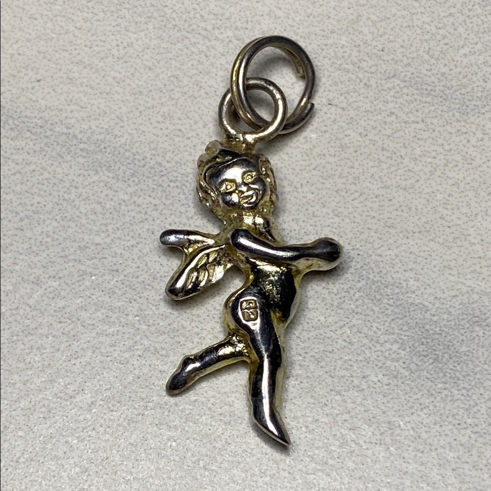 Sterling Silver Cherub Baby Angel Pendant 925